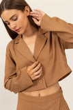 Cropped Button-Down Blazer