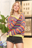 Multi Color Lightweight Sweater Top