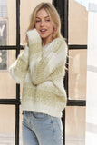 Horizontal Stripes Knit Textured Sweater