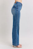 Full Size High Waist Contrast Thread Straight Plus Size