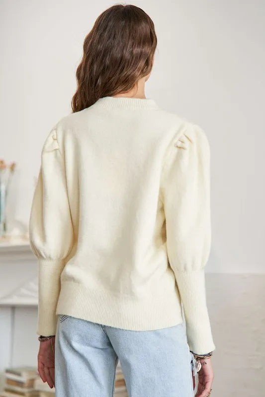 Puff Shoulder Sweater