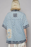 Patchwork Lace Bohemian Denim Top