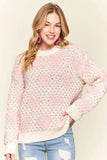 Sequins Accent Heart Sweater