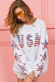 Patriotic Star-Spangled Sequin Sweatshirt