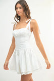Shoulder Tie Corset Panel Mini Dress