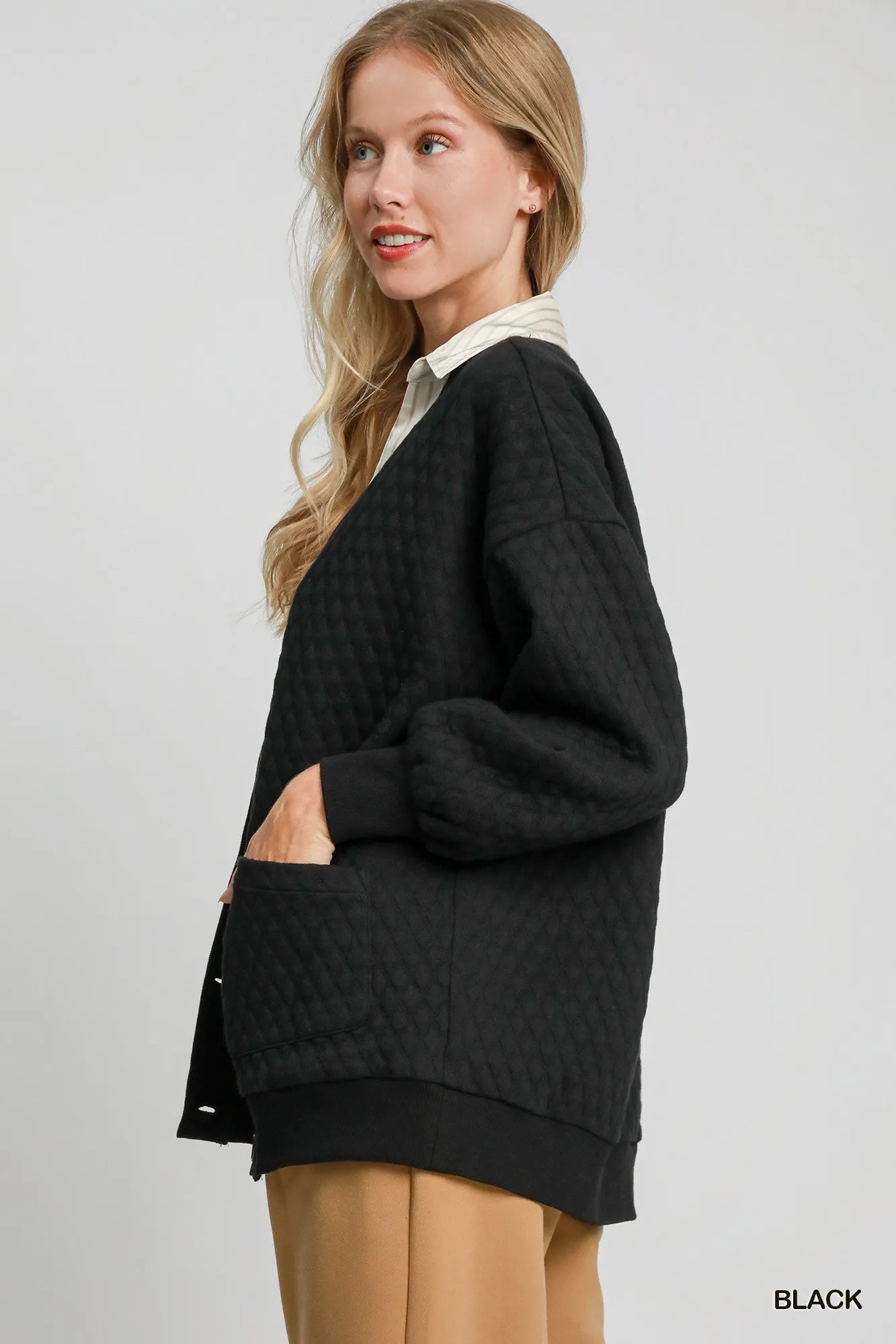 Button-Front Knit Cardigan