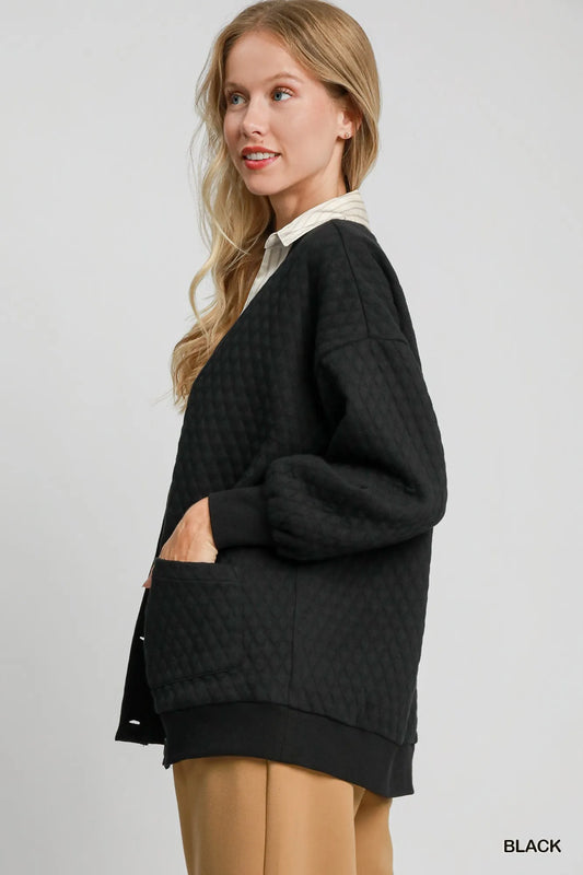 Button-Front Knit Cardigan