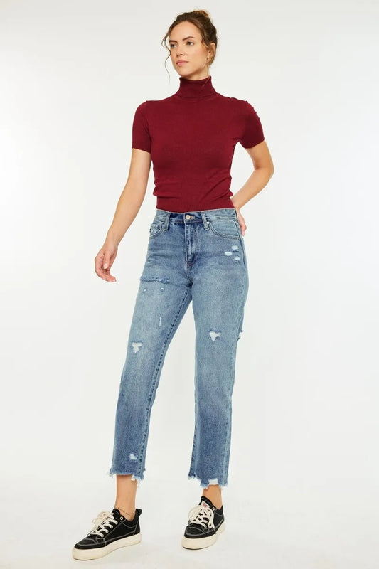 Timeless High Waist Slim Straight Jeans