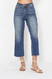 Vintage-Inspired High-Rise Cropped Wide-Leg Denim Jeans