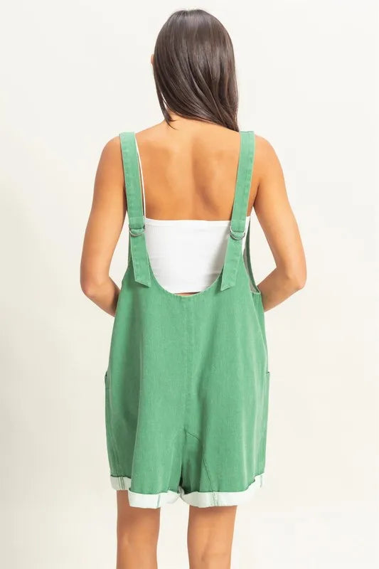 V-Neck Pocket Detail Romper