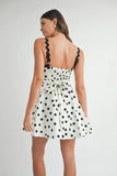Polka Dot Mini Dress with Ricrac Trim Strap