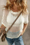 Breezy Round Neck Half Sleeve Knit Layering Sweater