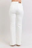 Full Size High Waist Side Slit Slim Bootcut Jeans