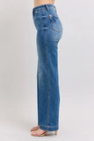 Full Size High Waist Contrast Thread Straight Plus Size