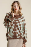 Full Size Ribbed Hem Tie Dye Round Neck Sweater Plus Size