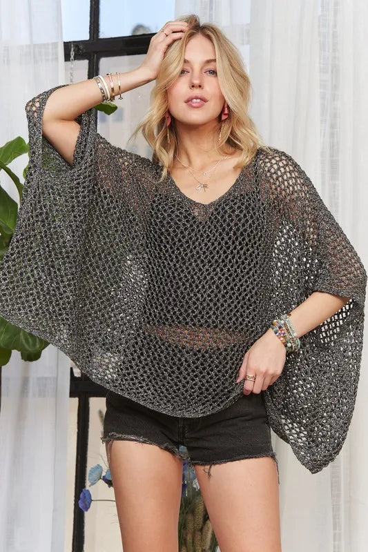 Fishnet Poncho Cover Up
