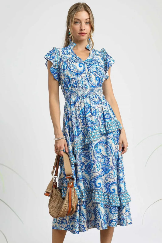 Bohemian Charm Paisley Midi Dress