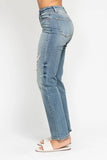 Full Size High Waist Distressed Dad Jean Plus Size