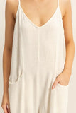 V-Neck Pocket Detail Side Tie Hem Romper