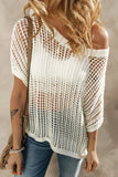 Breezy Round Neck Half Sleeve Knit Layering Sweater