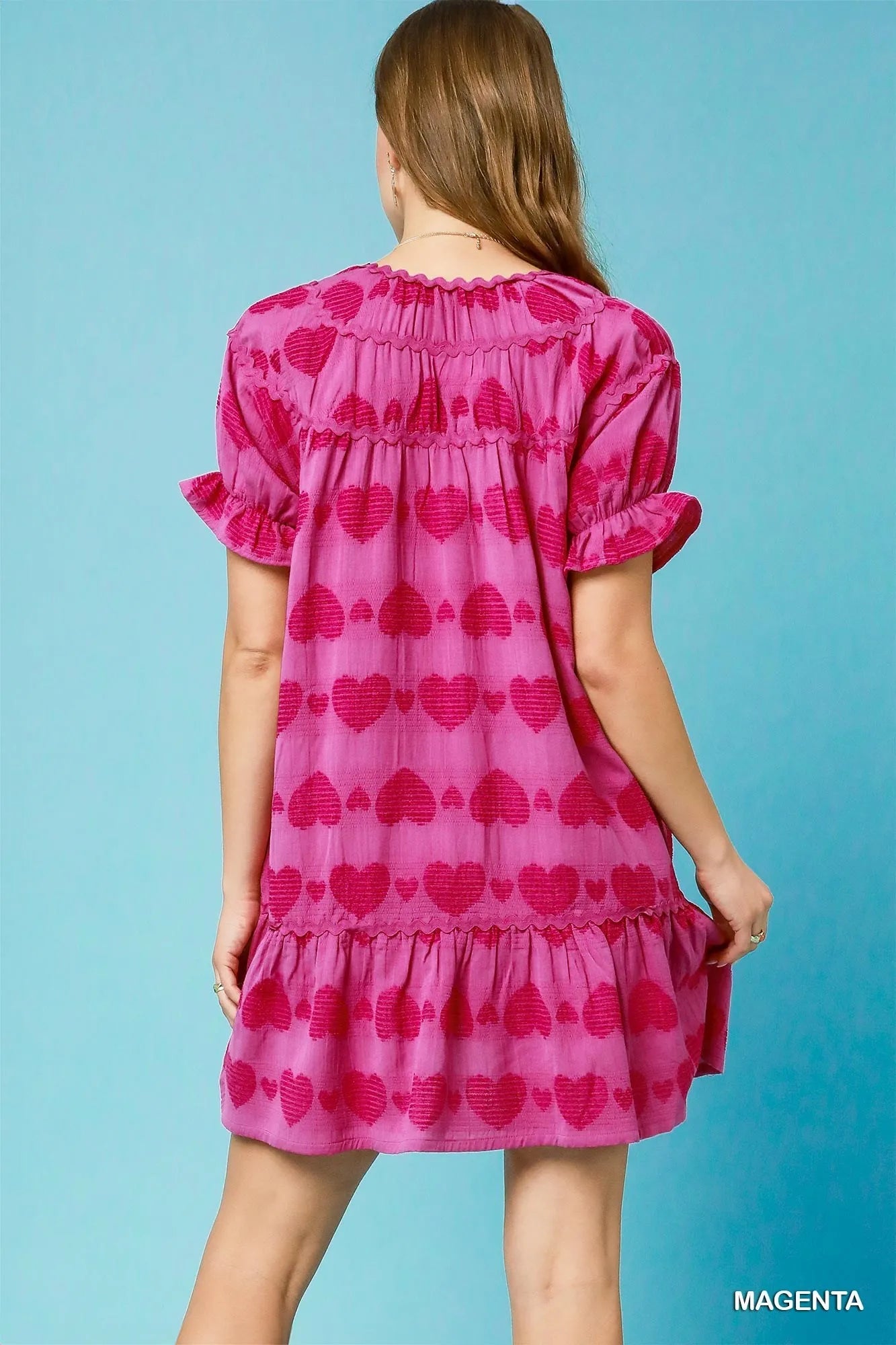 Sweetheart Ruffle Sleeve Babydoll Dress