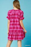 Sweetheart Ruffle Sleeve Babydoll Dress