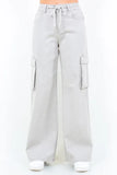 Full Size Drawstring Wide Leg Cargo Pants Plus Size