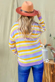 Multi Striped Mesh Pullover Spring Sweater