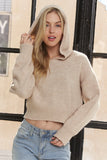 Cropped Hoodie Relaxed Sweater