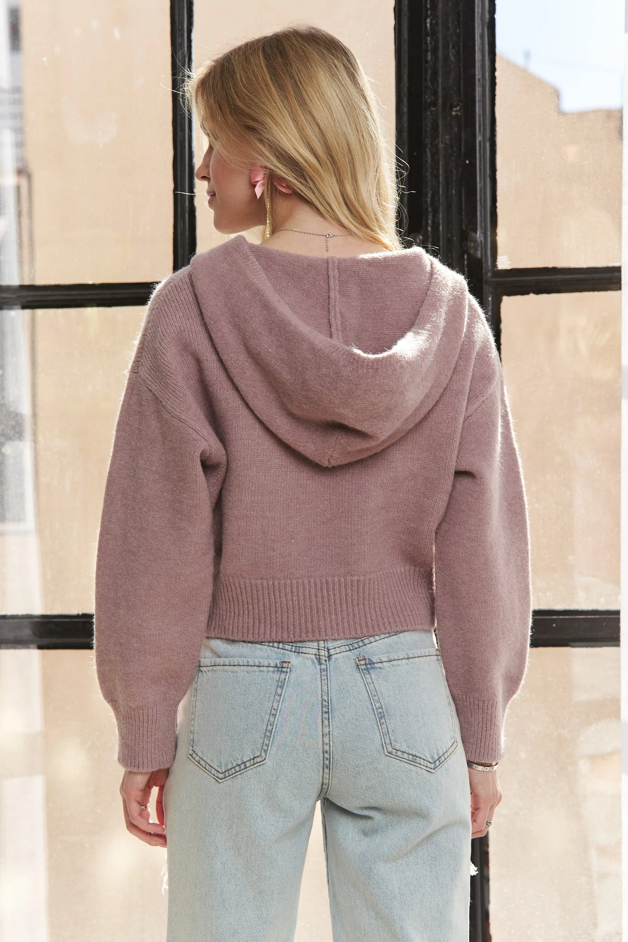 Cropped Hoodie Relaxed Sweater