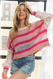 Lightweight Fabric Mix Sweater Top