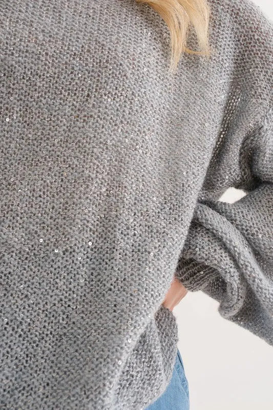 Sequined Light Weight Pullover Sweater