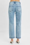 High Waist Ankle-Cut Relaxed Distressed Jeans