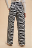 Drawstring Checkered Wide Leg Pants