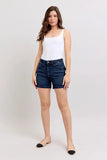 High Waist Back Flap Pocket Denim Shorts