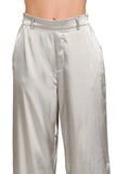 Wide-Leg Satin Pants
