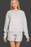 Long Sleeve Sweatshirt & Shorts Ensemble