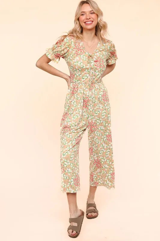 Flora Knit Spring Jumpsuit With Side Pockets