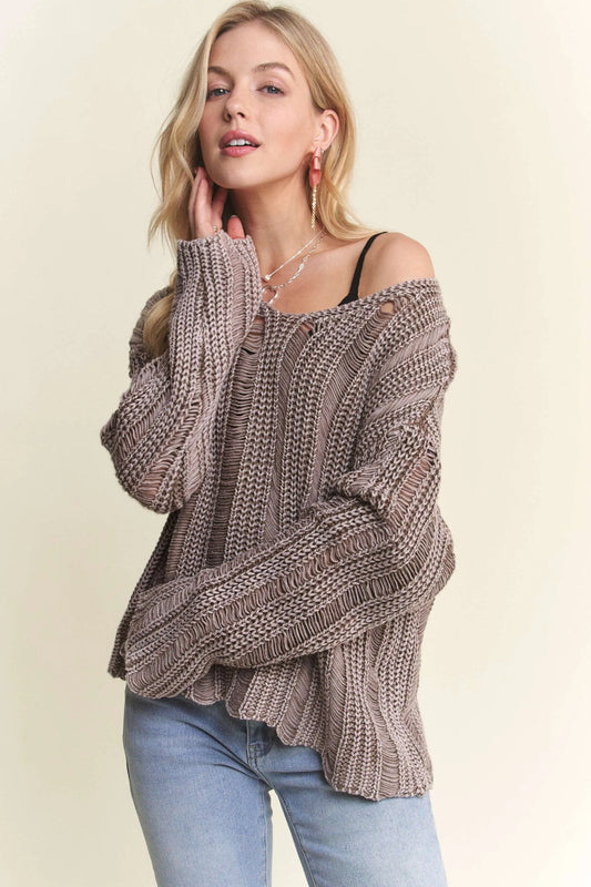 Distressed Mineral Washed Sweater