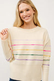 Multi Striped Pullover Sweater Top