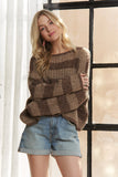 Horizontal Stripes Knit Textured Sweater