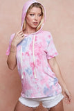 Tie Dye Terry Hoodie with Drawstring