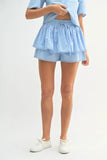 Collared Button Down Crop Top and Skort Set