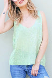 Leopard Foil Print Sleeveless Sweater Top
