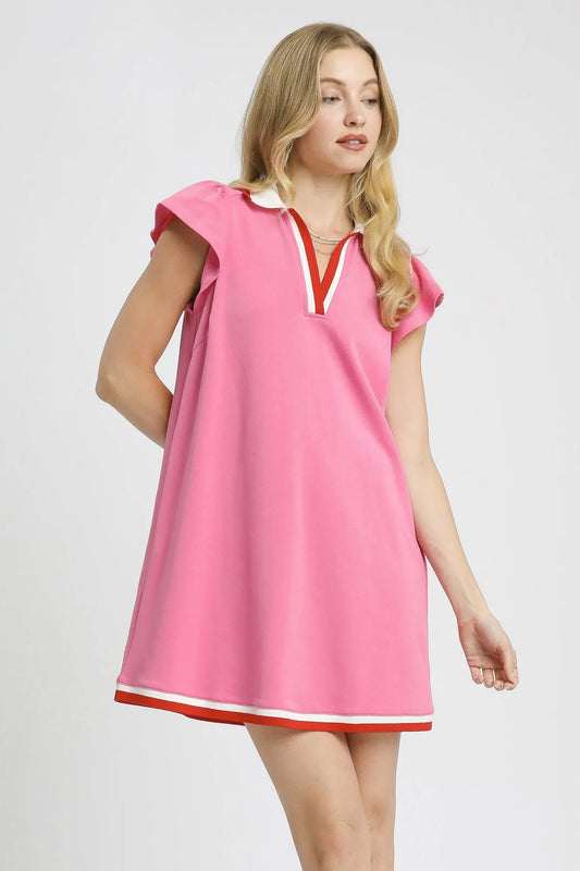 Hooded Sporty Trim Mini Dress