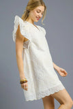 Flutter Sleeve Lace Mini Dress
