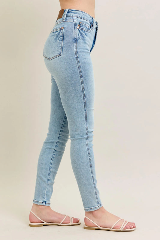 Full Size Mr Tummy Control High-Waisted Stretch Skinny Jeans