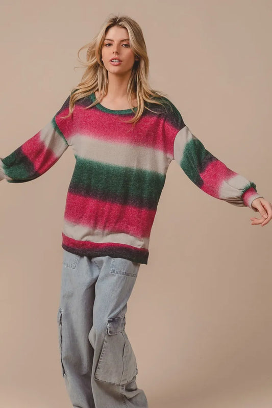 Dynamic Gradient Stripe Knit Cami Top