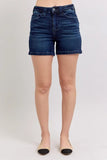 High Waist Back Flap Pocket Denim Shorts