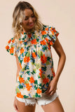Multi Color Floral Print Woven Top